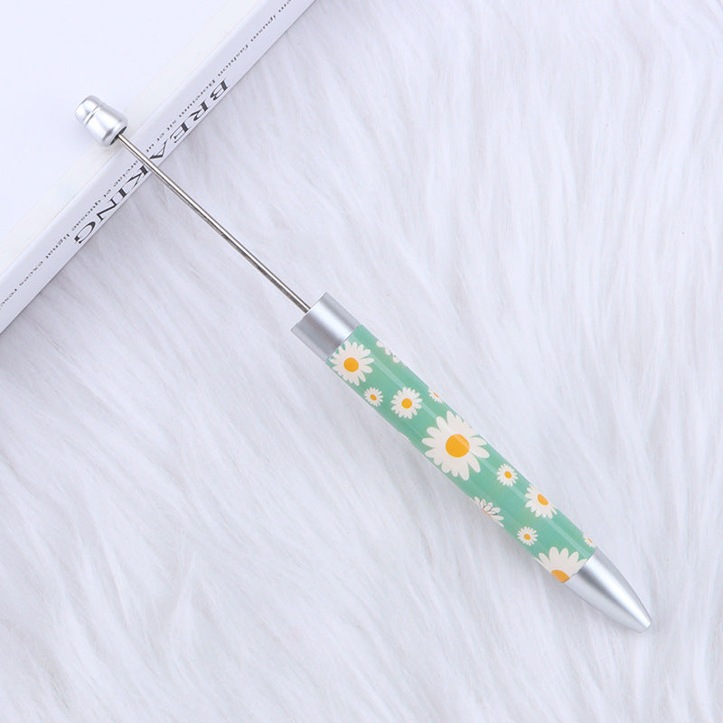 Long Printed Flag Sunflower Pattern Beadable Ballpoint Pens DIY Craft 13