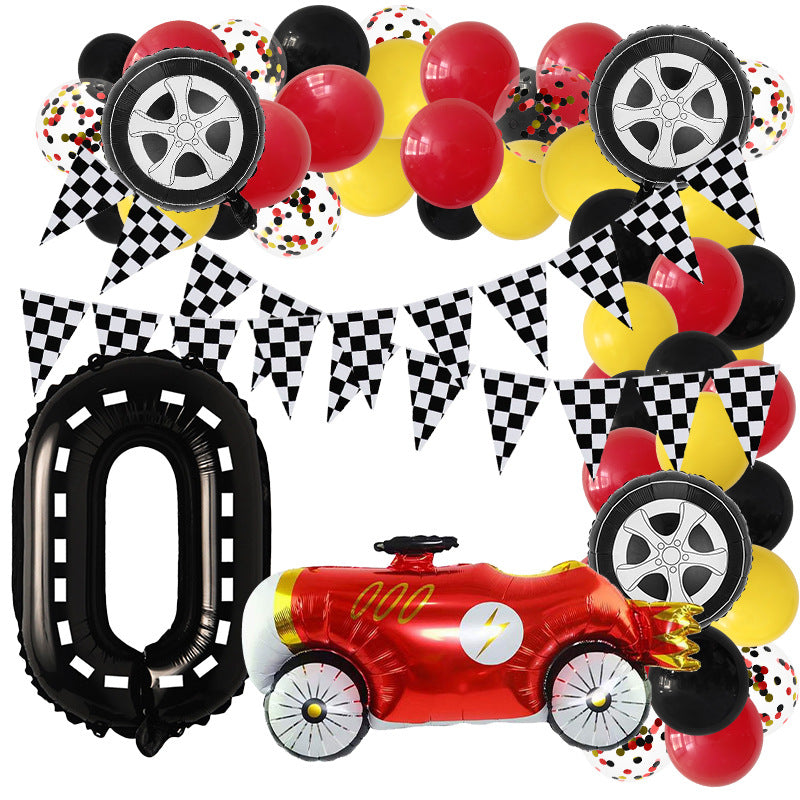 Racing Theme Classic Car Foil Balloon Set Birthday Party Decoration 14