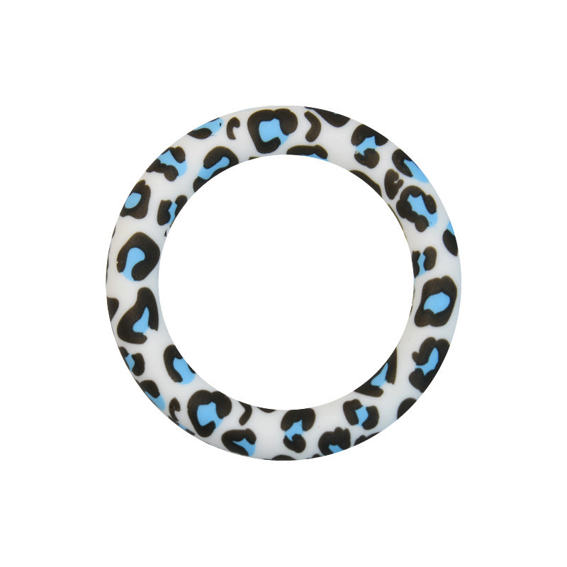 65mm Printed Silicone Beads Rings Multi Color Design 34