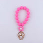 Flower Silicone Bead Wristlet Keychain with Daisy Charm 12