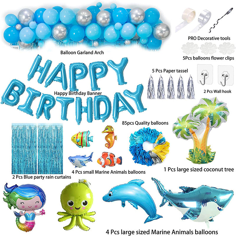 Marine Animal Foil Balloon Set Birthday Party Decoration 4