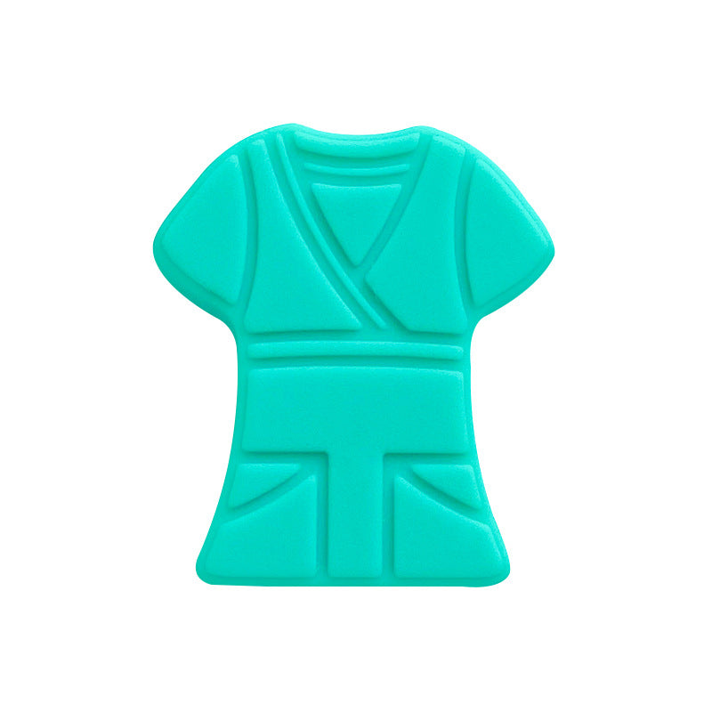 10pcs Silicone Focal Beads Cloth Shirt Shape with Belt Detail 16