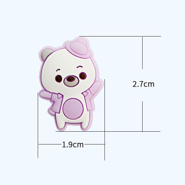 Silicone Focal Beads Dancing Bear Wearing Hat Pose 2