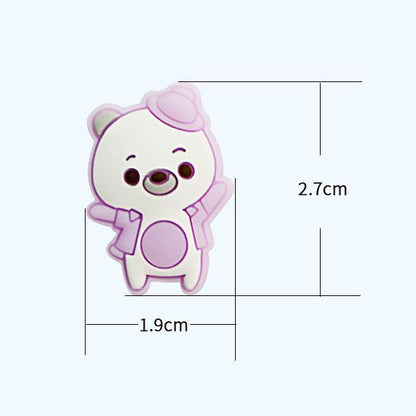 Silicone Focal Beads Dancing Bear Wearing Hat Pose 2