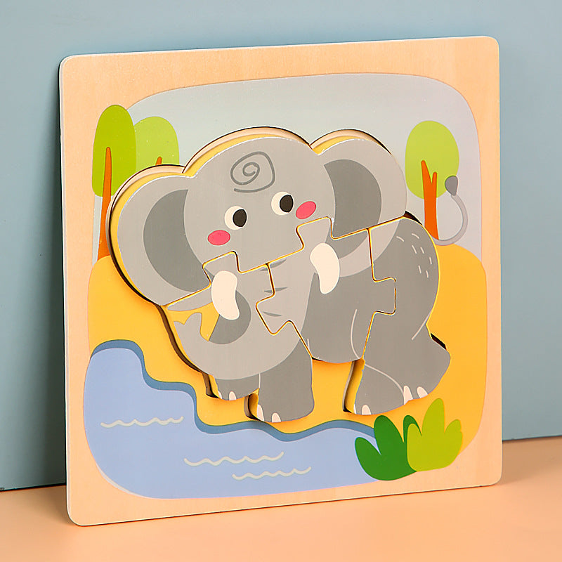 Wooden 3D Animal Puzzle Educational Toy for Kids 15cm 20