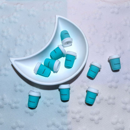 20Pcs Silicone 3D Focal Beads Fresh Blue Cup Front Facing 4