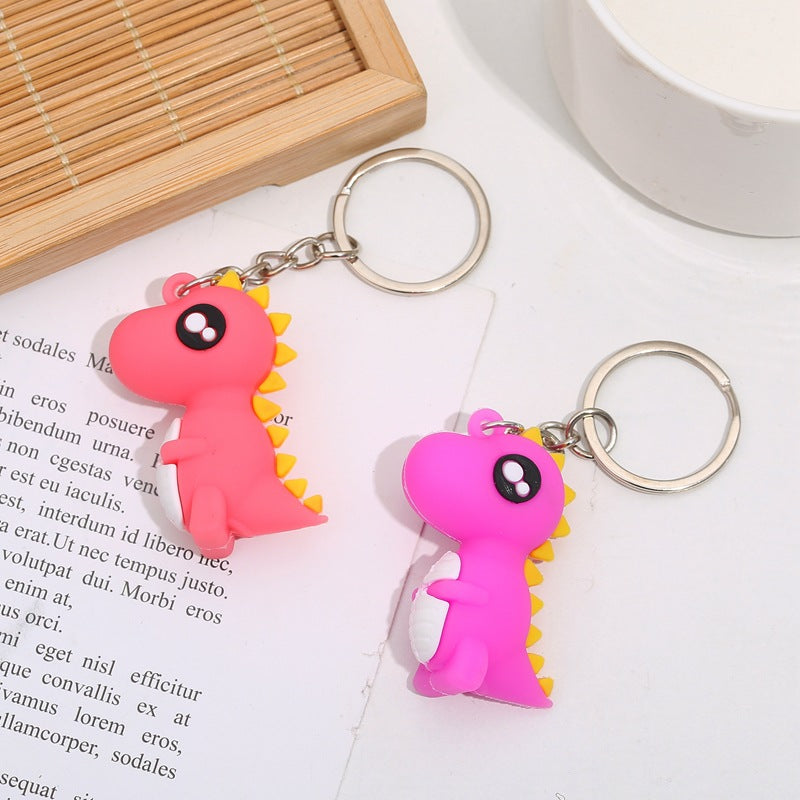 Silicone Dinosaur Keychain Cartoon Charm Cute Mini Pendant 2
