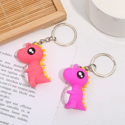 Silicone Dinosaur Keychain Cartoon Charm Cute Mini Pendant 2