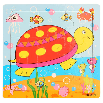 Wooden Puzzle Educational Toy 9 Pieces for Kids Early Development 46