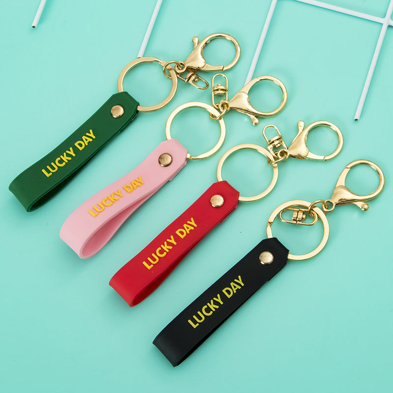 Lucky Day Soft Rubber PVC Keychain with Metal Ring and Hook 2