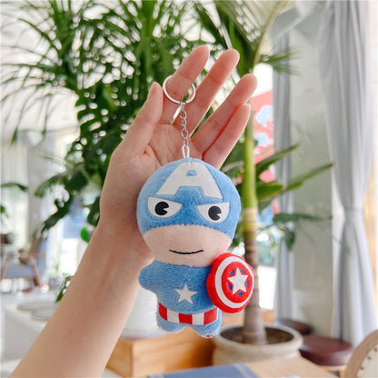 Superhero Character Plush Toy Keychain 12cm Cute Cartoon Doll 5