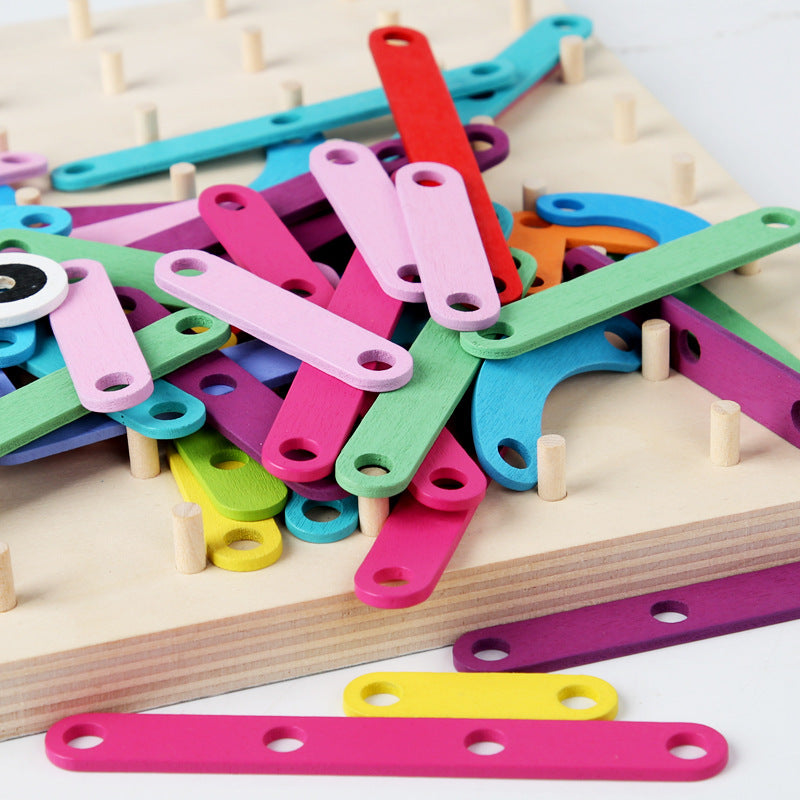 Wooden Pegboard Puzzle Montessori Toys Educational Toy 27.5cm 4
