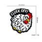20Pcs Silicone Focal Beads White Hair Cock With Printed Text Cluck Off 2