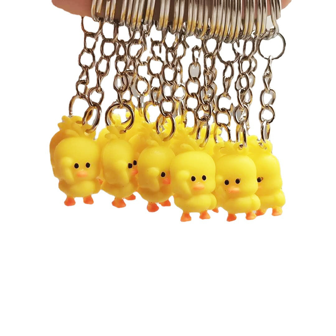 Little Yellow Duck PVC Keychain Cute Cartoon Charm 5