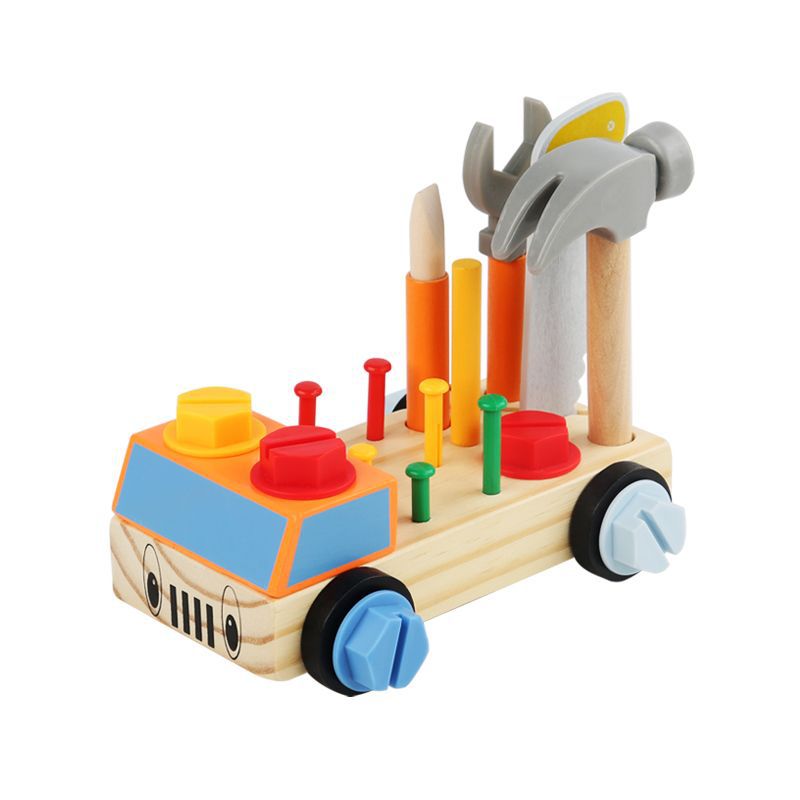Wooden Nut Tool Cart Montessori Toys for Toddlers 19.5cm 5