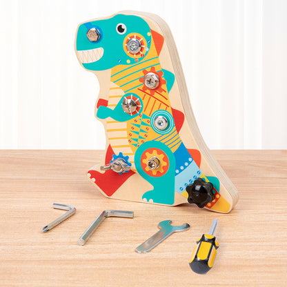 Wooden Dinosaur Screwing Montessori Toys for Kids 17.5cm