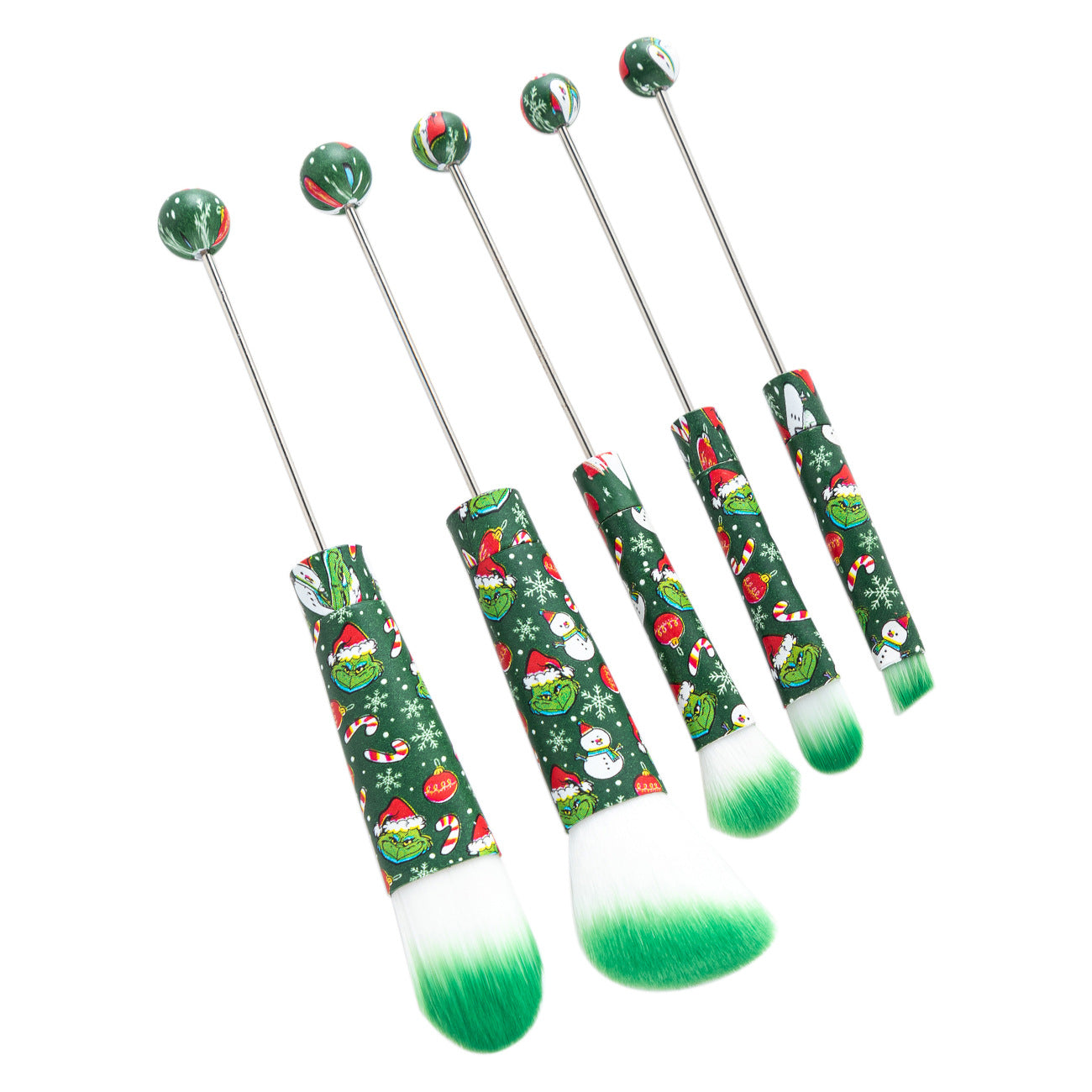 5Pcs Halloween Christmas Beadable Makeup Brush Set DIY Craft Supplies 5