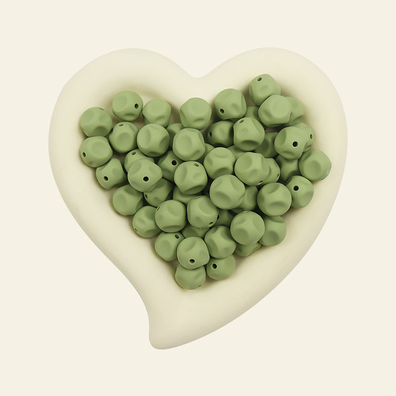50pcs 15mm Irregular Silicone Beads Solid Color 13