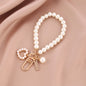 Pearl Love Silicone Bead Wristlet Keychain with Metal Charm 7