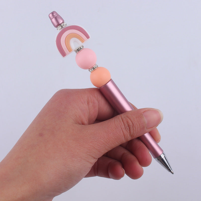 Rainbow Silicone Beaded Pens Ballpoint Pen Office School Supplies 4