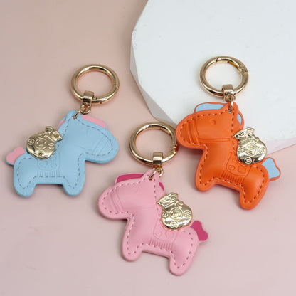 Pony Leather Keychain Cute Animal Charm for Bags and Keys 4