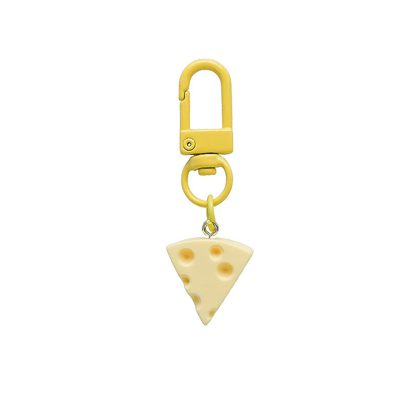 Cheese Slice Resin Keychain Cute Food Charm