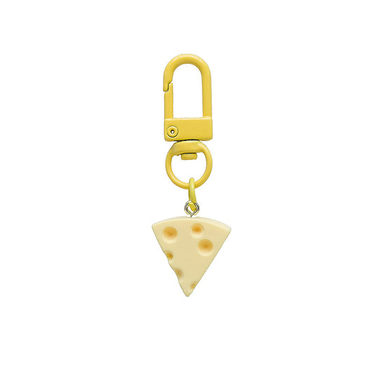 Cheese Slice Resin Keychain Cute Food Charm