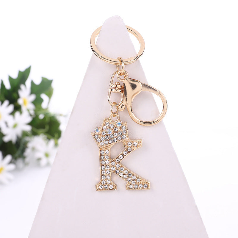 Alloy Diamond Letter Keychain Zinc Alloy Material A to Z Initial 15