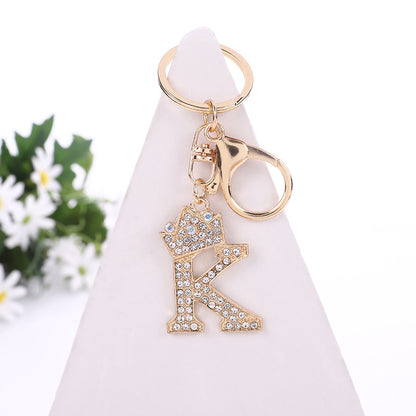 Alloy Diamond Letter Keychain Zinc Alloy Material A to Z Initial 15