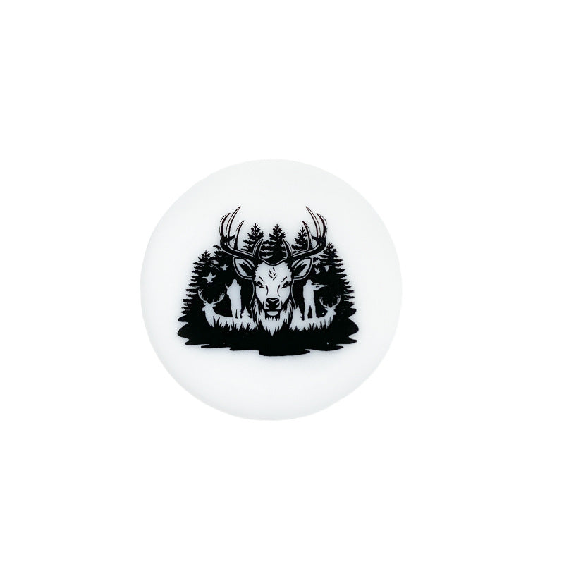 20pcs Silicone Focal Beads Animal and Nature Printing Designs 5