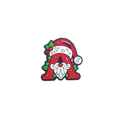 20Pcs Silicone Focal Beads Christmas ABC Santa Claus Hat Design 6