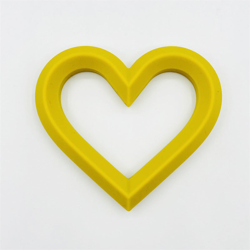 3Pcs 80mm Heart Silicone Beads Solid Color 12