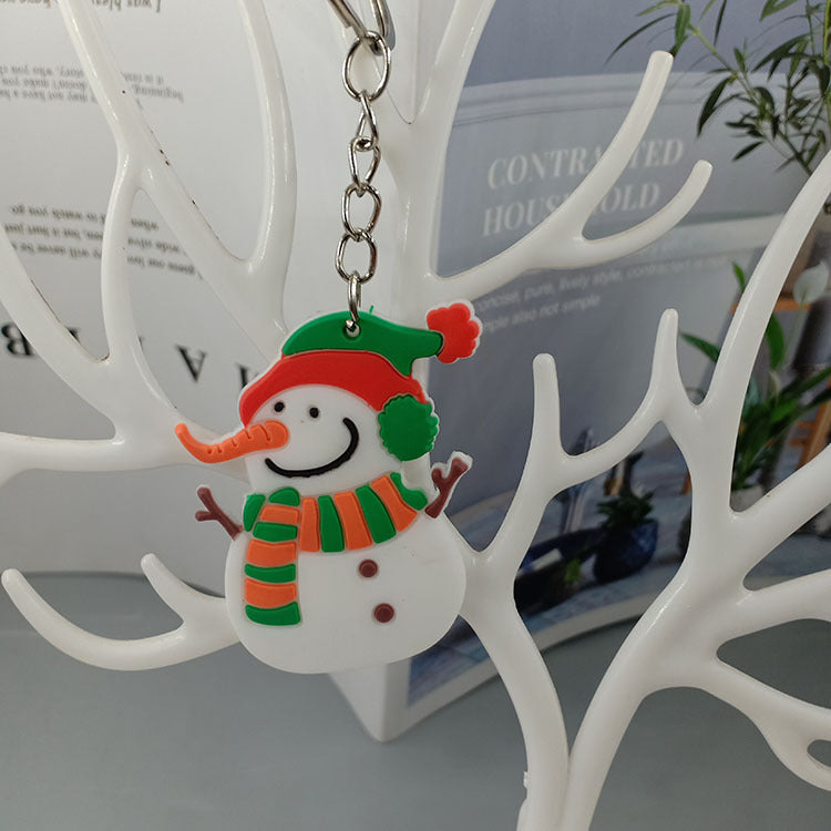 Cartoon Christmas Silicone Keychain Holiday Gift Charm Set 12