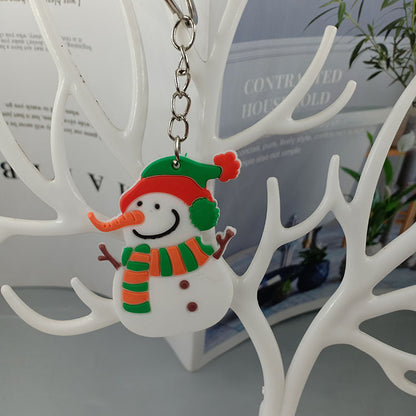 Cartoon Christmas Silicone Keychain Holiday Gift Charm Set 12