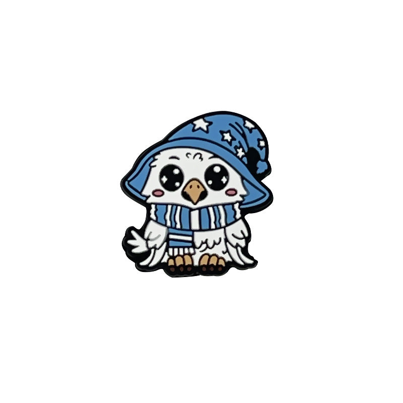 20Pcs Silicone Focal Beads Blue Alien Character Holding Milk Tea Cup 9