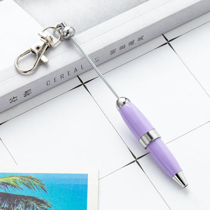 Portable Metal Beadable Pen Keychain Ballpoint Pens DIY Craft Supplies 24
