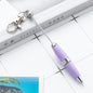 Portable Metal Beadable Pen Keychain Ballpoint Pens DIY Craft Supplies 24