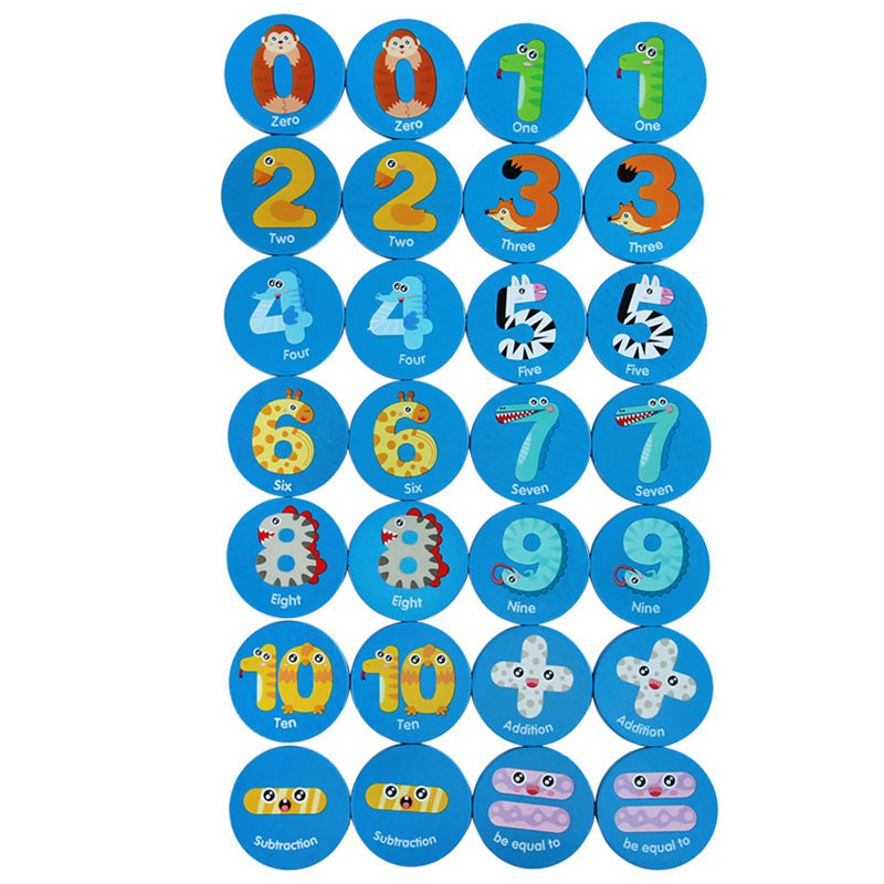 Wooden Dinosaur Number Traffic Memory Game Montessori Toys 4