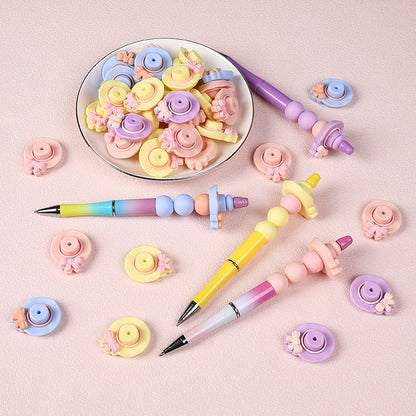 20Pcs Silicone 3D Focal Beads Bow Hat With Bow Detail 3