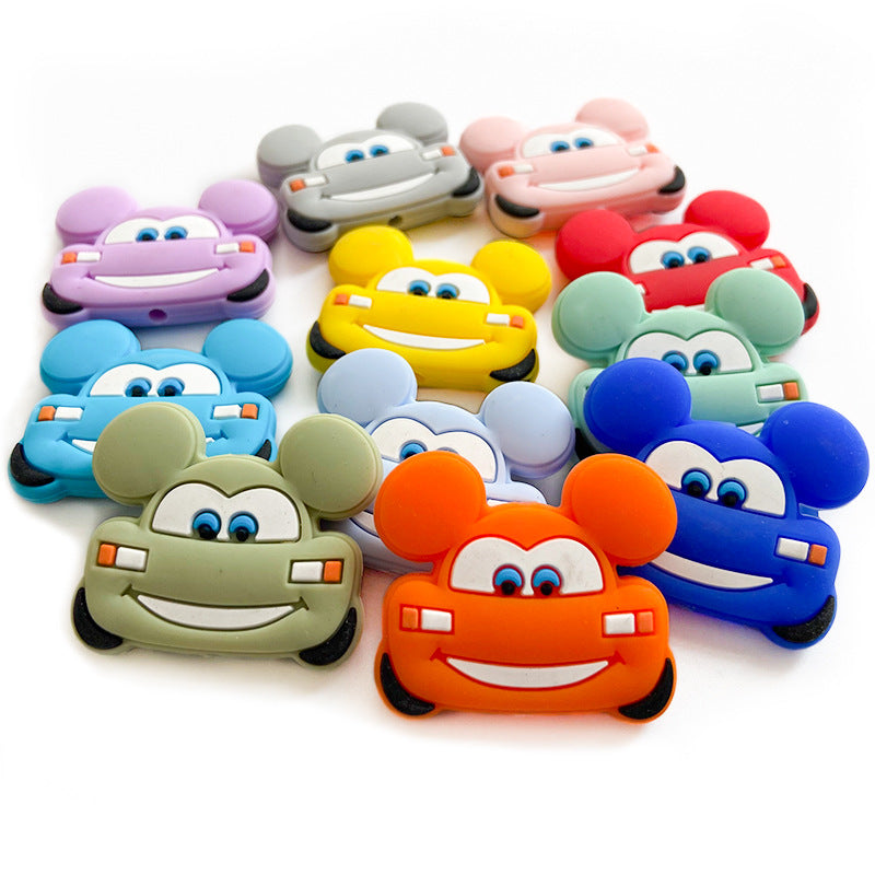 20pcs Silicone Focal Beads Automotive Car Shape Front Facing 2