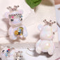 5pcs 22x38mm Crown Bear Acrylic Beads Rhinestone Embellished 6