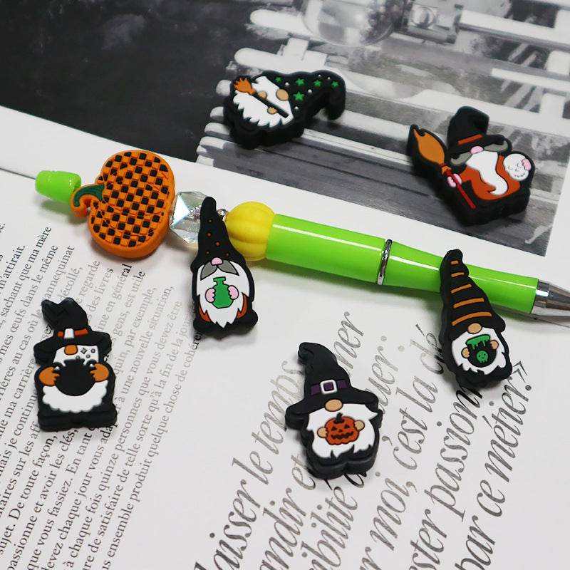 20Pcs Silicone Focal Beads Halloween Dwarf Pumpkin Holding Pumpkin 3