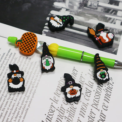 20Pcs Silicone Focal Beads Halloween Dwarf Pumpkin Holding Pumpkin 3
