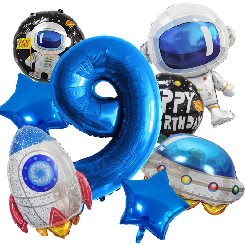 Spaceman Rocket Astronaut Foil Balloon Birthday Party Decoration Set 11