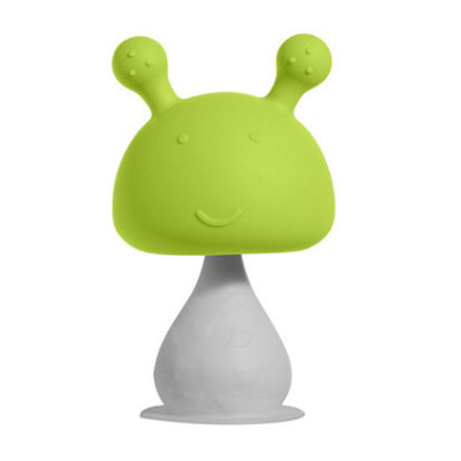 Silicone Mushroom Shaped Baby Teething Toy with Ringing Bell 7