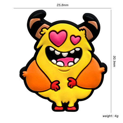 20Pcs Silicone Focal Beads Chicken Cow Cartoon Image Yellow Design 3