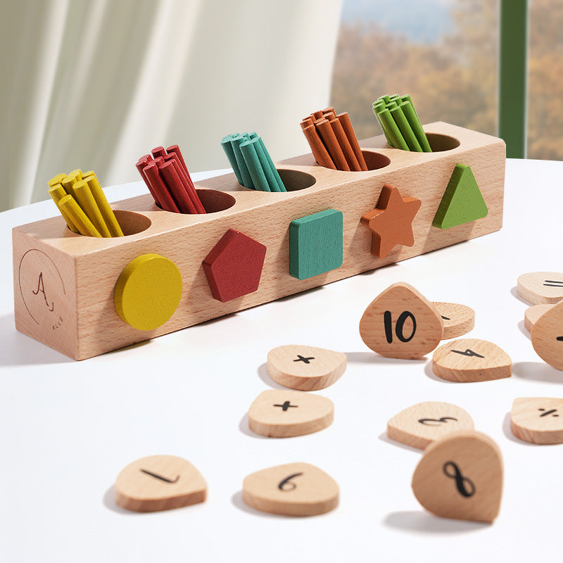 Wooden Magnetic Counting Rod Montessori Toys for Kids 2