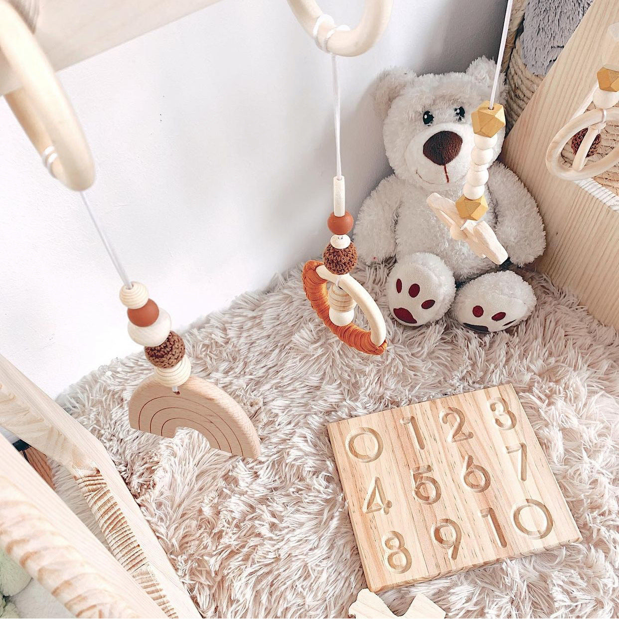 Wooden Thread Bead Teether Toy Baby Sensory Toys 4 Pack 5