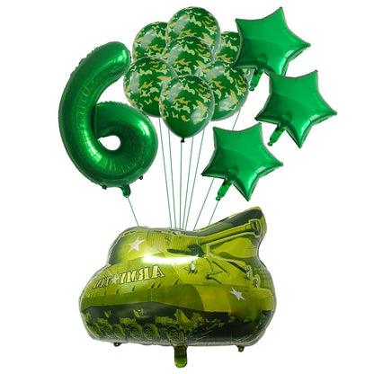 Military Tank Foil Balloon Set Boys Birthday Party Decoration 4