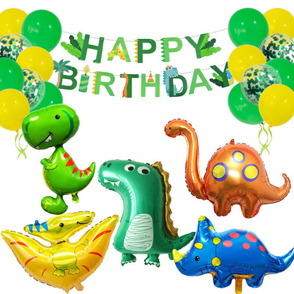 Cartoon Dinosaur Foil Balloon Set Children Birthday Party Decoration